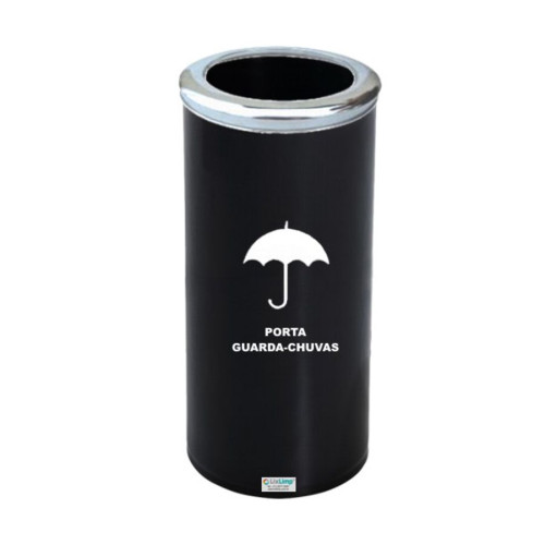 Cesto Guarda-chuvas  Plástico Tampa Aro Inox 22 L PT JS