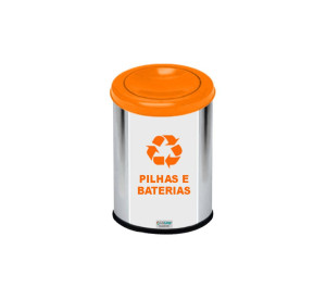 Lixeira Coleta Seletiva Pilhas Bat. Inox TBA RED 13 L LJ MS