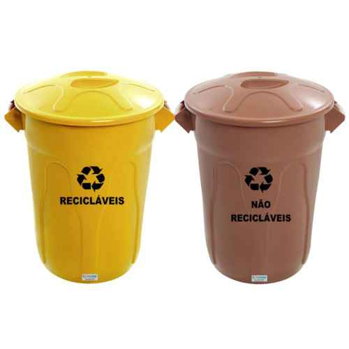 Lixeira Coleta Seletiva PLAS TPA Sobreposta 100 L CJ 2 JS