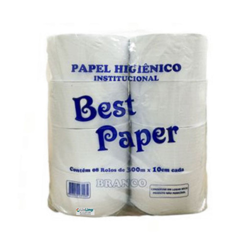 Papel Higiênico Rolo 300 m Branco Folha Simples BEST PAPER