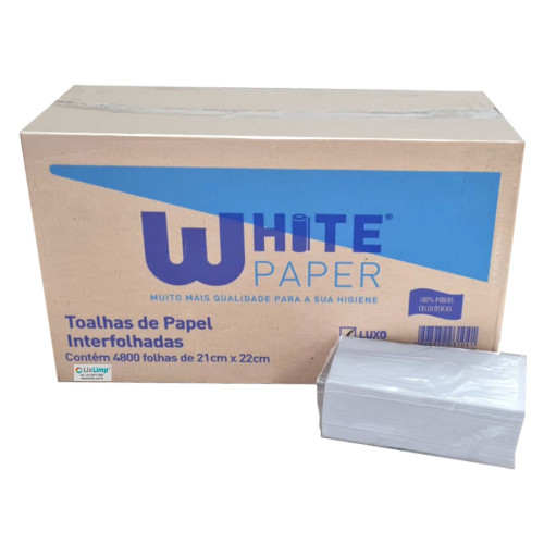 Papel Toalha Interfolhado 2D FS Luxo 4800 Fls WHITE PAPER