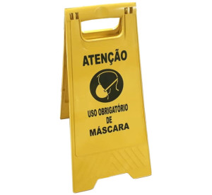 Placa de Sinalização de Piso - Uso Obrigatório de Máscara CT