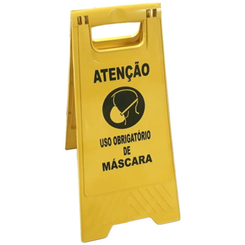 Placa de Sinalização de Piso - Uso Obrigatório de Máscara CT